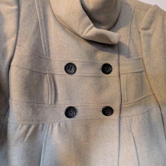 Women swing style coat jacket Ann Taylor Loft size 4Petite, beige color - Picture 4 of 5